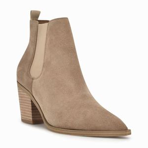 Nine West Wyllis Block Heel Ankle Boots - Brown - Ireland (UO2439865)